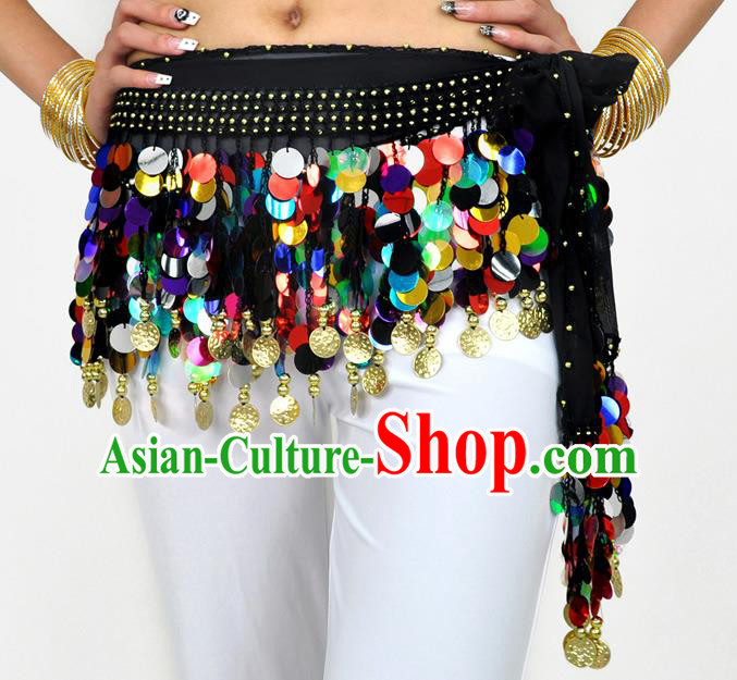 Indian Belly Dance Belts Colorful Paillette Waistband India Raks Sharki Waist Accessories for Women