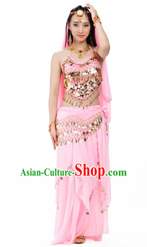 Top Indian Belly Dance Costume Oriental Dance Pink Dress, India Raks Sharki Clothing for Women