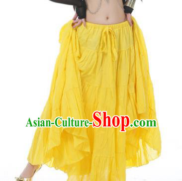 Indian Oriental Belly Dance Costume Yellow Bust Skirt, India Raks Sharki Bollywood Dance Clothing for Women