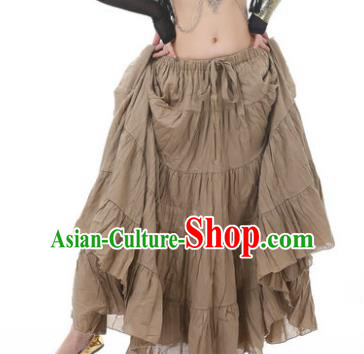 Indian Oriental Belly Dance Costume Brown Bust Skirt, India Raks Sharki Bollywood Dance Clothing for Women