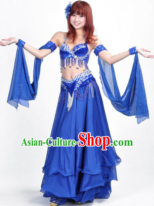 Indian Belly Dance Royalblue Dress Bollywood Oriental Dance Clothing for Women