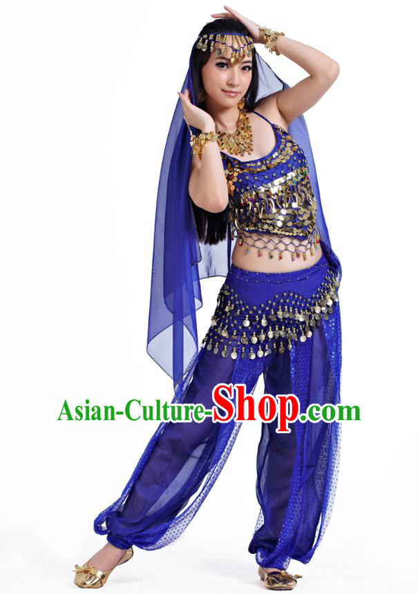 Indian Belly Dance Costume Bollywood Oriental Dance Royalblue Clothing for Women