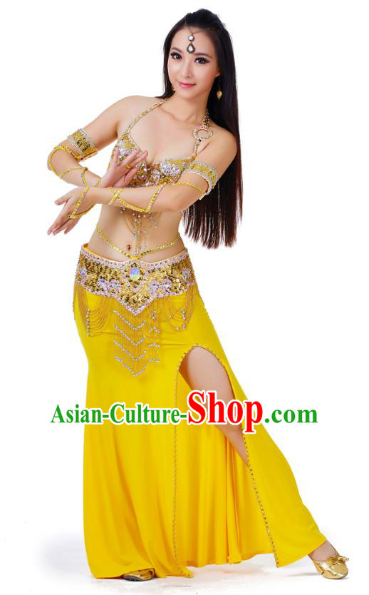 Women Professional 2pcs Outfit Oriental Dance Beads Costume Belly