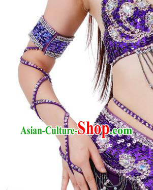 Indian Belly Dance Purple Sleevelet India Raks Sharki Accessories Wristlet for Women