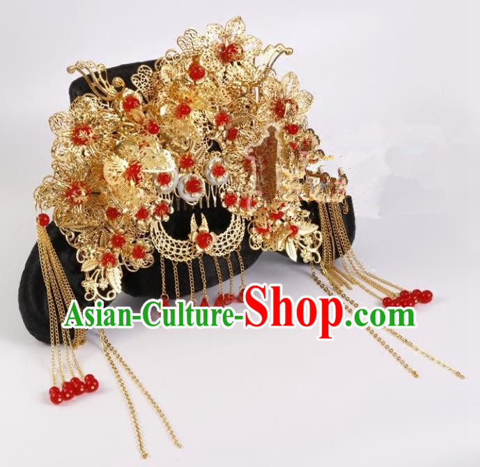 Chinese Handmade Classical Qing Dynasty Hair Accessories Ancient Manchu Lady Headwear Hairpins for Women