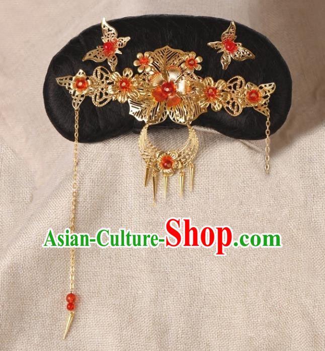 Chinese Handmade Classical Qing Dynasty Hair Accessories Ancient Manchu Princess Headwear Hairpins for Kids