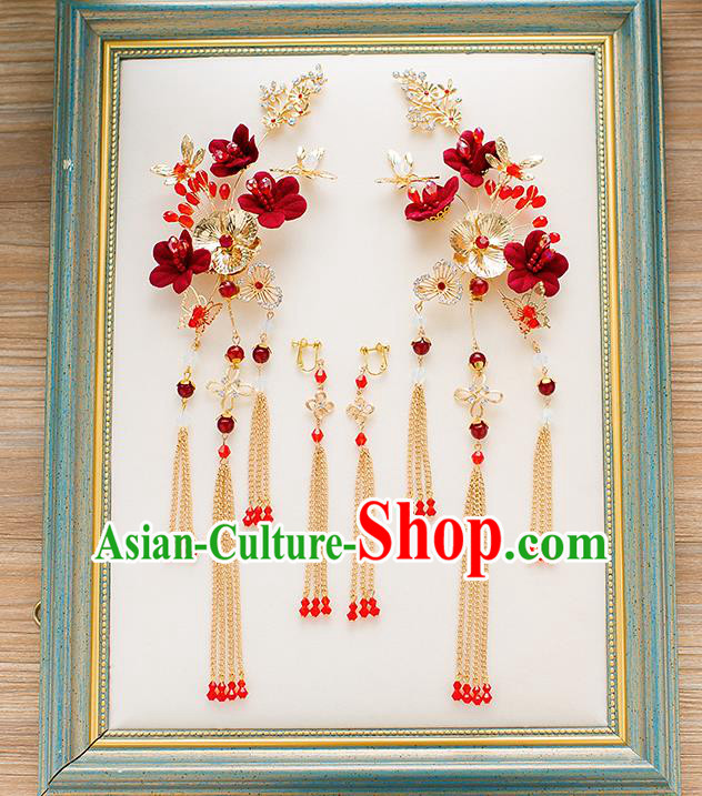 Chinese Hair Jewelry Accessories Xiuhe Suit Hairpins Headwear Headdress Hair Crown for Women