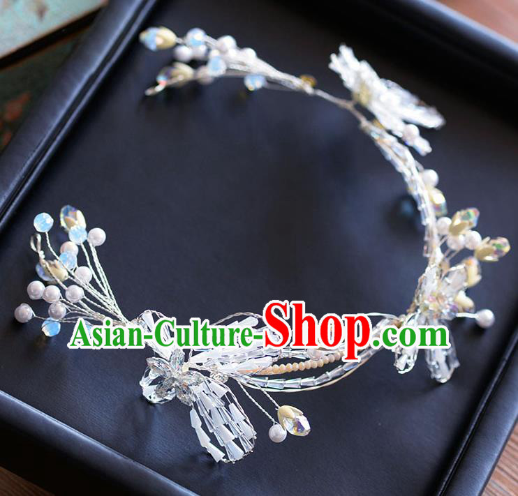 Handmade Classical Wedding Hair Accessories Bride Headwear Crystal Butterfly Hair Clasp for Women