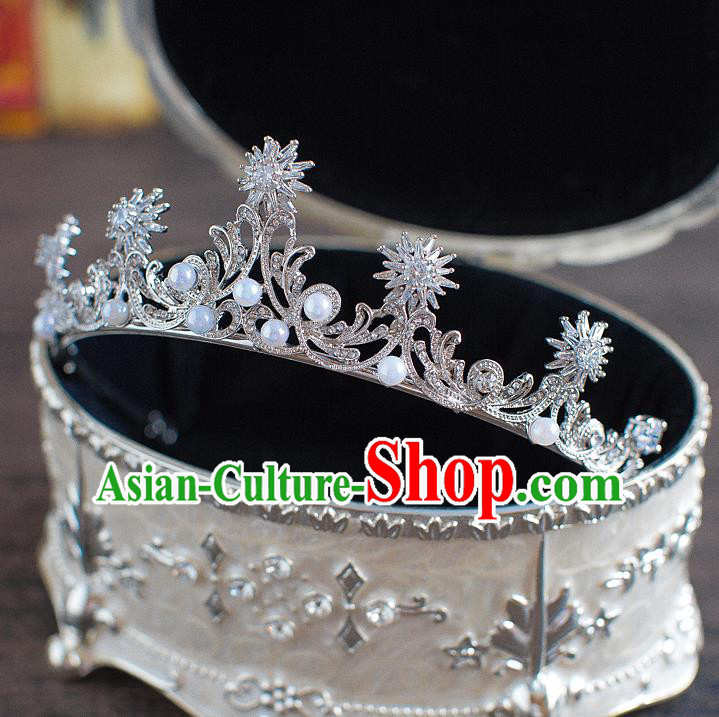 Handmade Classical Hair Accessories Bride Baroque Crystal Royal Crown Headwear for Women