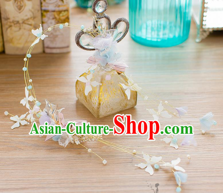 Handmade Classical Wedding Hair Accessories Bride Tassel Butterfly Hair Clasp Headwear for Women