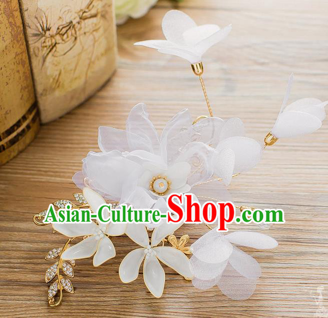 Handmade Classical Wedding Hair Accessories Bride Silk Flower Hair Stick Headwear for Women