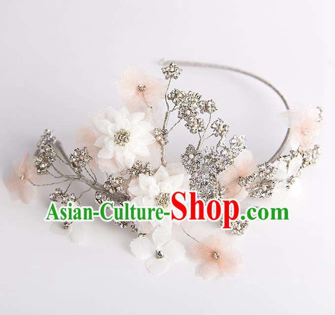 Handmade Classical Wedding Hair Accessories Bride Crystal Flowers Hair Clasp Headwear for Women
