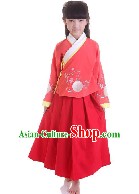 Traditional China Ming Dynasty Girls Costume, Chinese Ancient Princess Hanfu Clothing for Kids