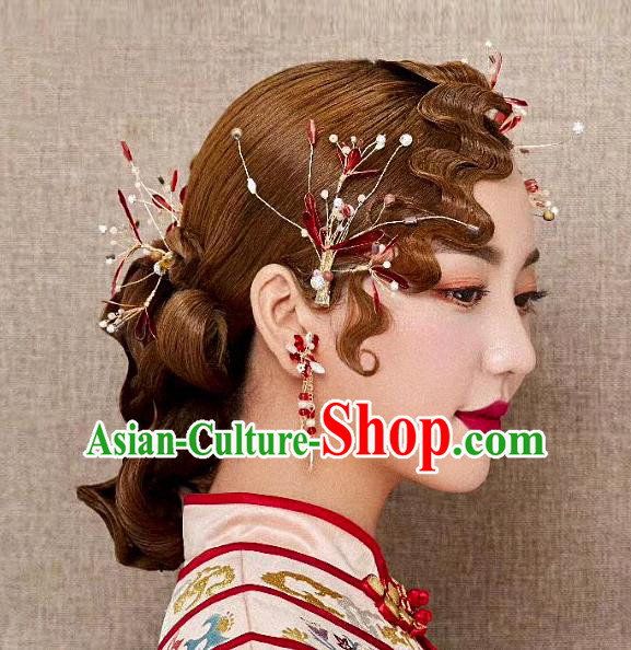 Chinese Hair Jewelry Accessories Xiuhe Suit Hairpins Headwear Headdress Hair Crown for Women