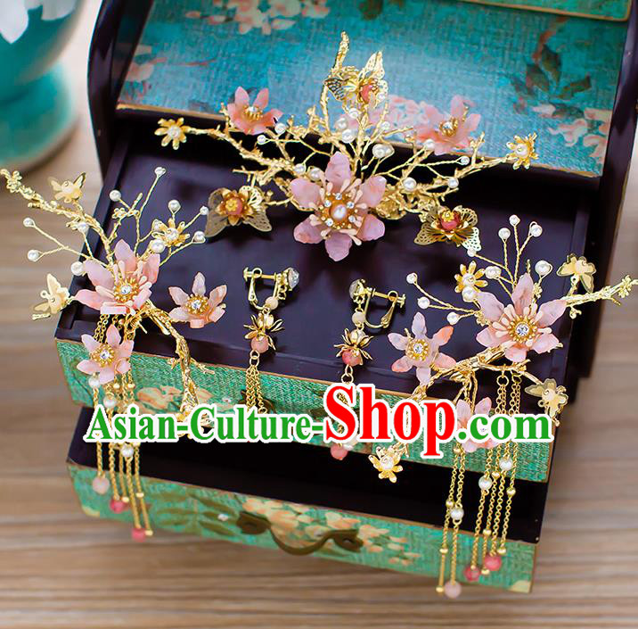 Chinese Hair Jewelry Accessories Xiuhe Suit Hairpins Headwear Headdress Hair Crown for Women
