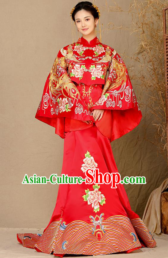 Traditional Chinese Wedding Costumes Traditional Xiuhe Suits Ancient Chinese bridal Full Dress