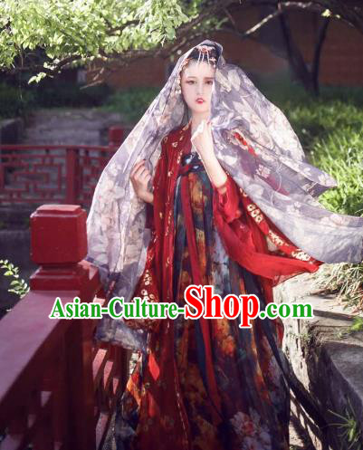 China Ancient Tang Dynasty Palace Lady Costume Traditional Chinese Princess Clothing for Women