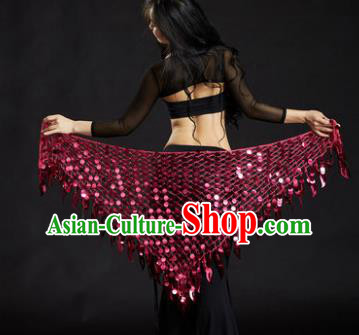 Indian Belly Dance Rosy Sequin Waist Scarf Waistband India Raks Sharki Belts for Women