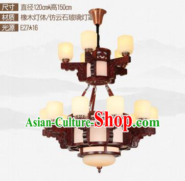 Traditional Chinese Sixteen-lights Ceiling Palace Lanterns Handmade Wood Carving Lantern Ancient Lamp