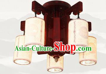 Traditional Chinese Five-lights Ceiling Palace Lanterns Handmade Ceramics Lantern Ancient Lamp