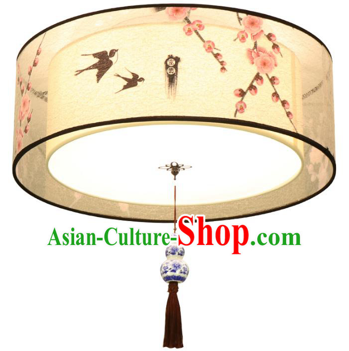 Traditional Chinese Printing Peach Blossom Ceiling Palace Lanterns Handmade Lantern Ancient Lamp