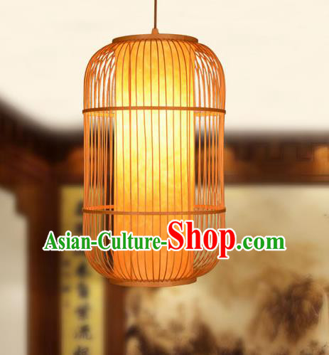 Traditional Chinese Bamboo Weaving Hanging Lanterns Handmade Birdcage Lantern Ancient Lamp