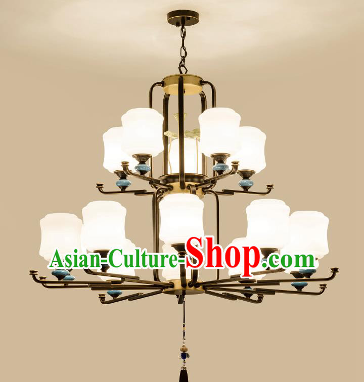 Traditional Chinese Fifteen-Lights Ceiling Lanterns Ancient Handmade Iron Lantern Ancient Lamp