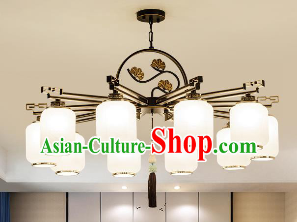 Traditional Handmade Chinese Iron Carving Hanging Lanterns Ancient Ten-Lights Ceiling Lantern Ancient Lamp