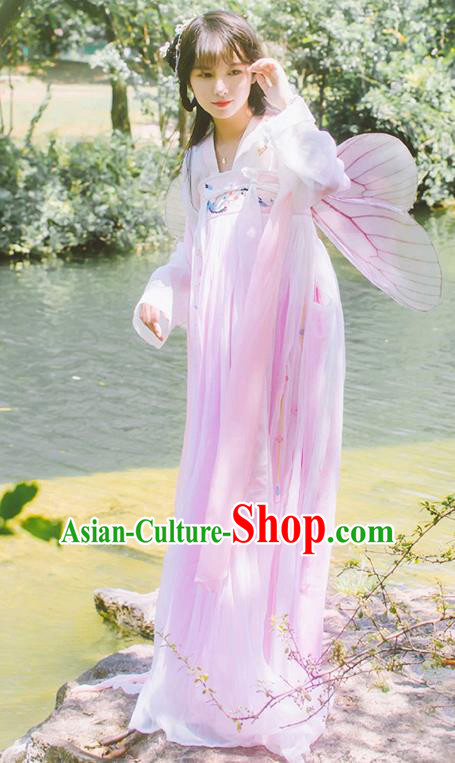 Chinese Tang Dynasty Palace Lady Embroidered Dress Ancient Princess Costume for Women
