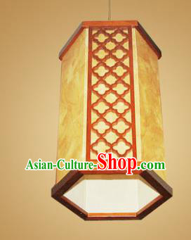 Traditional Chinese Handmade Wood Palace Lantern Parchment Hanging Lanterns Ancient Lamp