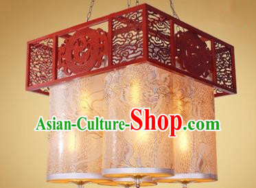 Traditional Chinese Palace Lantern Handmade Wood Hanging Lanterns Ancient Lamp