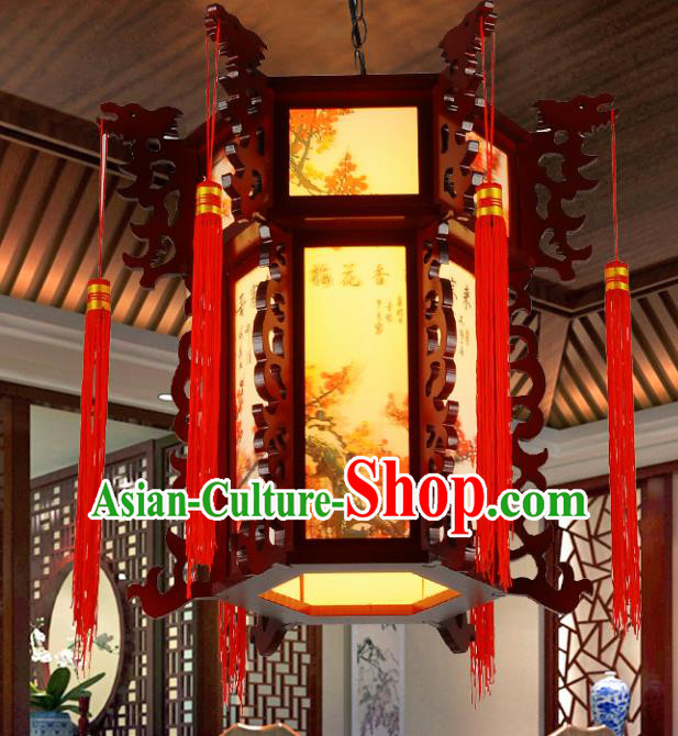 Top Grade Handmade Painting Plum Blossom Palace Lanterns Traditional Chinese Lantern Ancient Ceiling Lanterns