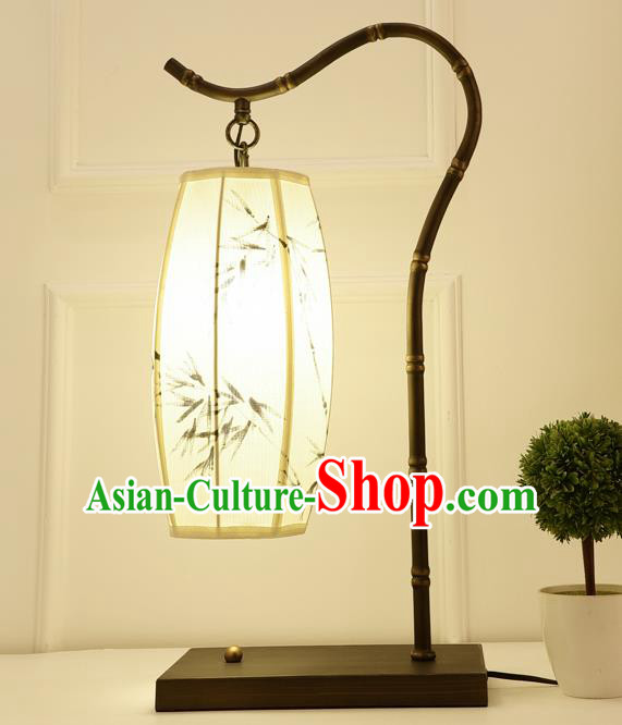 Traditional Chinese Palace Lantern Handmade Painting Bamboo Desk Lanterns Ancient Lamp