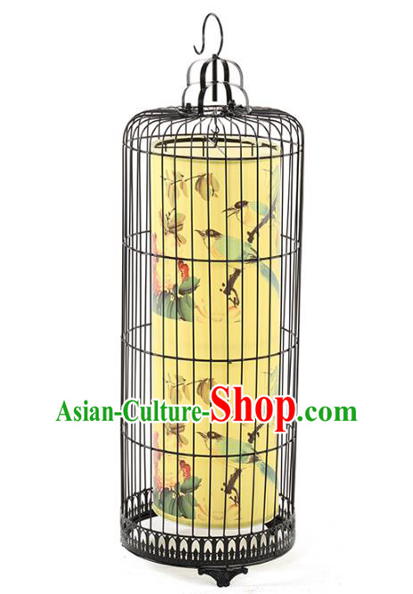 Top Grade Handmade New Year Lanterns Traditional Chinese Iron Painting Flowers Palace Lantern Ancient Ceiling Lanterns