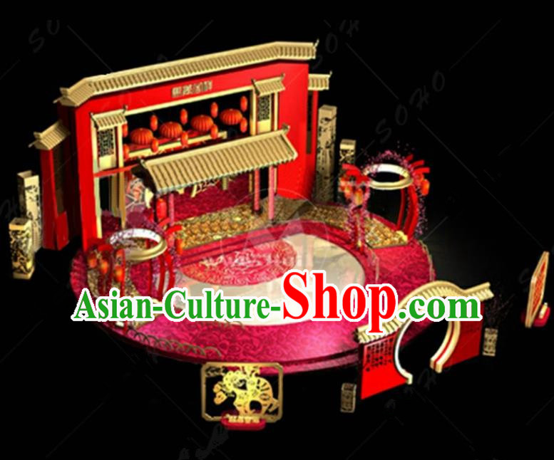 China Traditional New Year Lamp Courtyard Lamplight Decorations Stage Display Lanterns