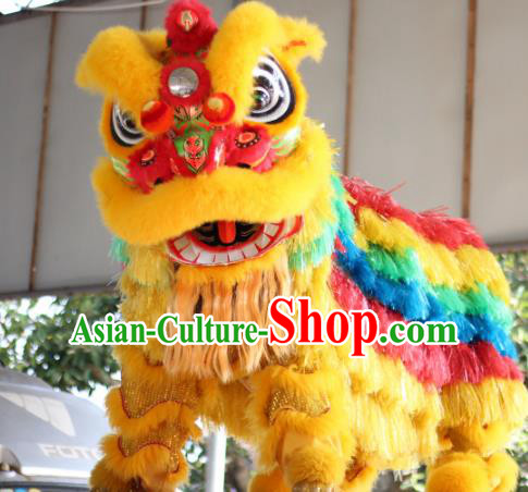 Top Grade Chinese Traditional Colorful Wool Lion Head Professional Lion Dance Costumes Complete Set