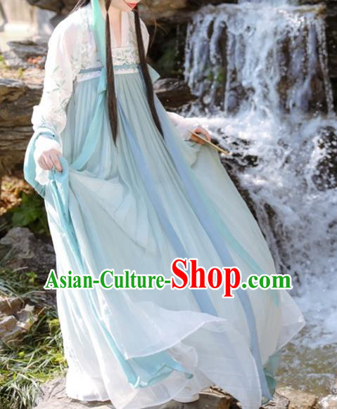 Traditional Chinese Tang Dynasty Ancient Princess Embroidered Hanfu Costume for Women