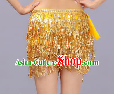 Indian Traditional Belly Dance Golden Sequin Waist Scarf Waistband India Raks Sharki Belts for Women