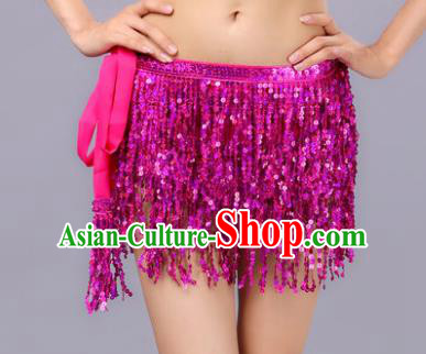 Indian Traditional Belly Dance Rosy Sequin Waist Scarf Waistband India Raks Sharki Belts for Women