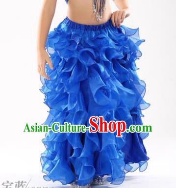 Traditional Indian Belly Dance Royalblue Skirts Asian India Oriental Dance Costume for Women