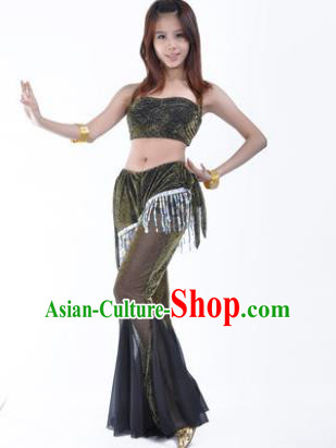 Traditional Indian Belly Dance Training Clothing India Oriental Dance Black Outfits for Women
