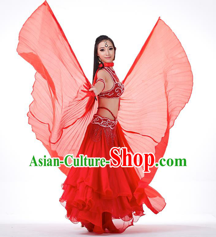Indian Traditional Belly Dance Red Wings India Raks Sharki Props for Women