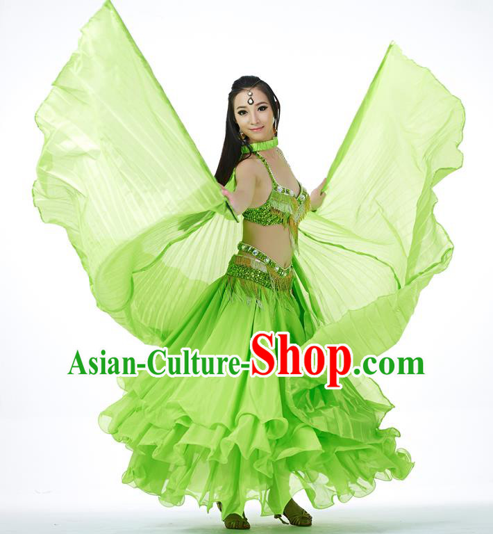 Indian Traditional Belly Dance Green Wings India Raks Sharki Props for Women