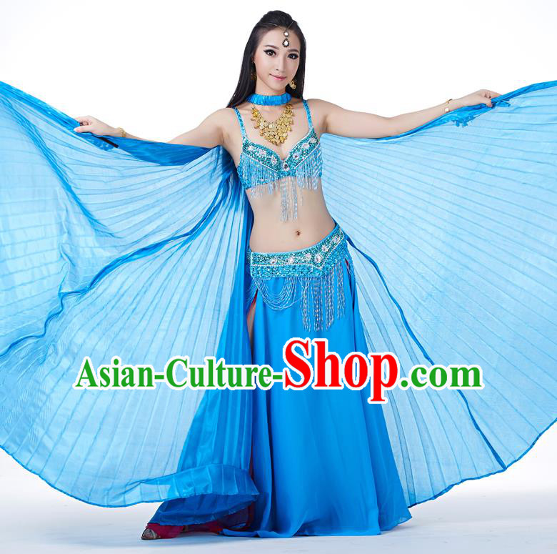 Indian Traditional Belly Dance Blue Wings India Raks Sharki Props for Women