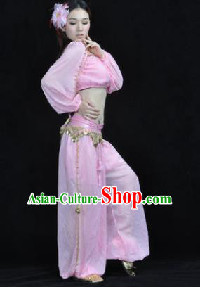 Traditional Bollywood Dance Performance Pink Clothing Indian Dance Belly Dance Costume for Women