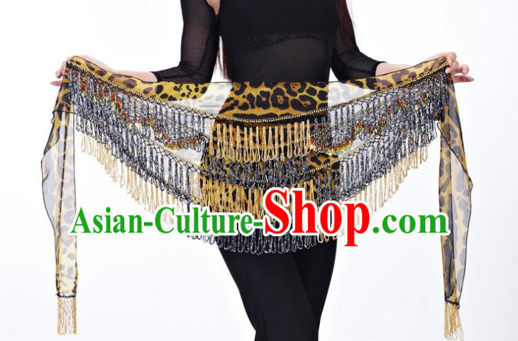 Indian Belly Dance Leopard Waist Scarf Belts India Raks Sharki Waistband for Women