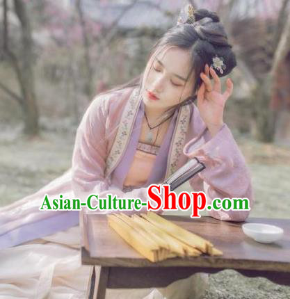 Traditional Chinese Ancient Hanfu Song Dynasty Young Lady Costume for Women