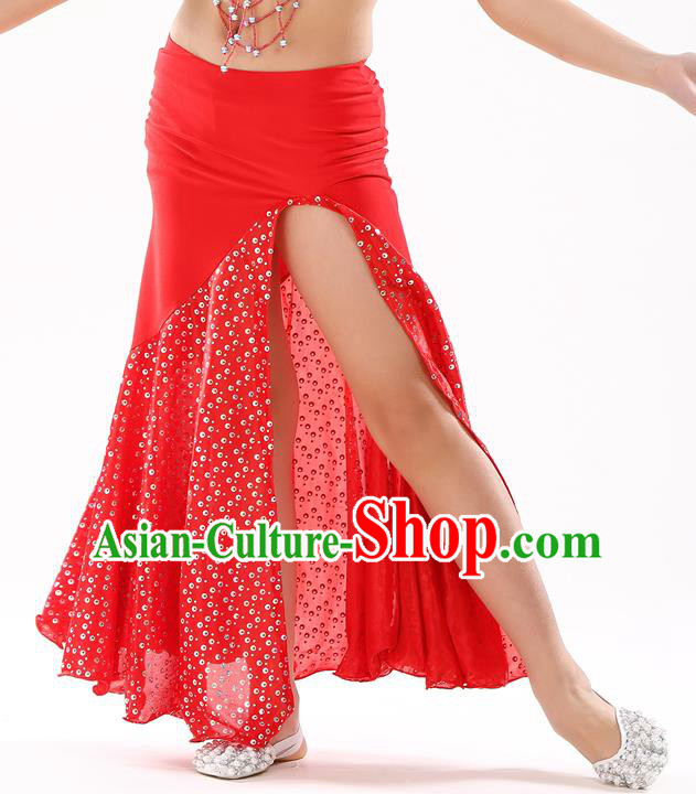 Traditional India Oriental Bollywood Dance Red Skirt Indian Belly Dance Costume for Kids