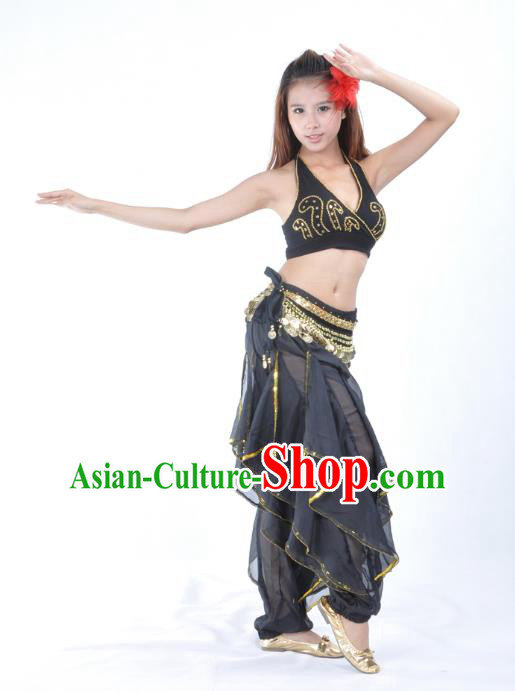 Indian Traditional Yoga Costume Blue Uniform Oriental Dance Belly
