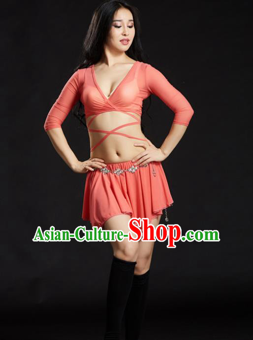Indian Traditional Yoga Costume Pink Uniform Oriental Dance Belly Dance Stage Performance Clothing for Women